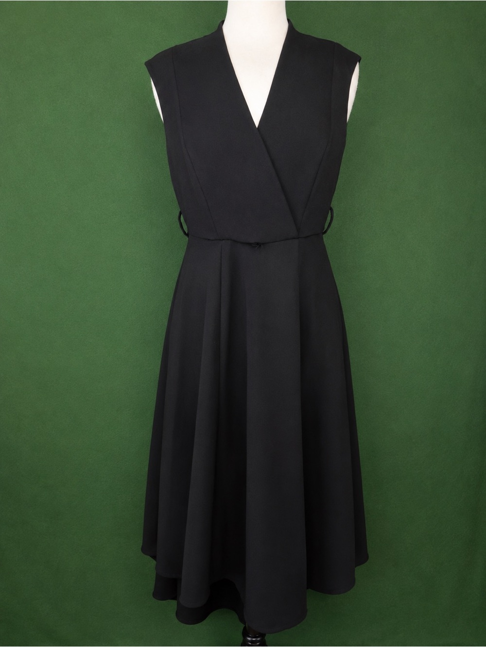 Calvin Klein Black Sleeveless V-Neck Midi Dress